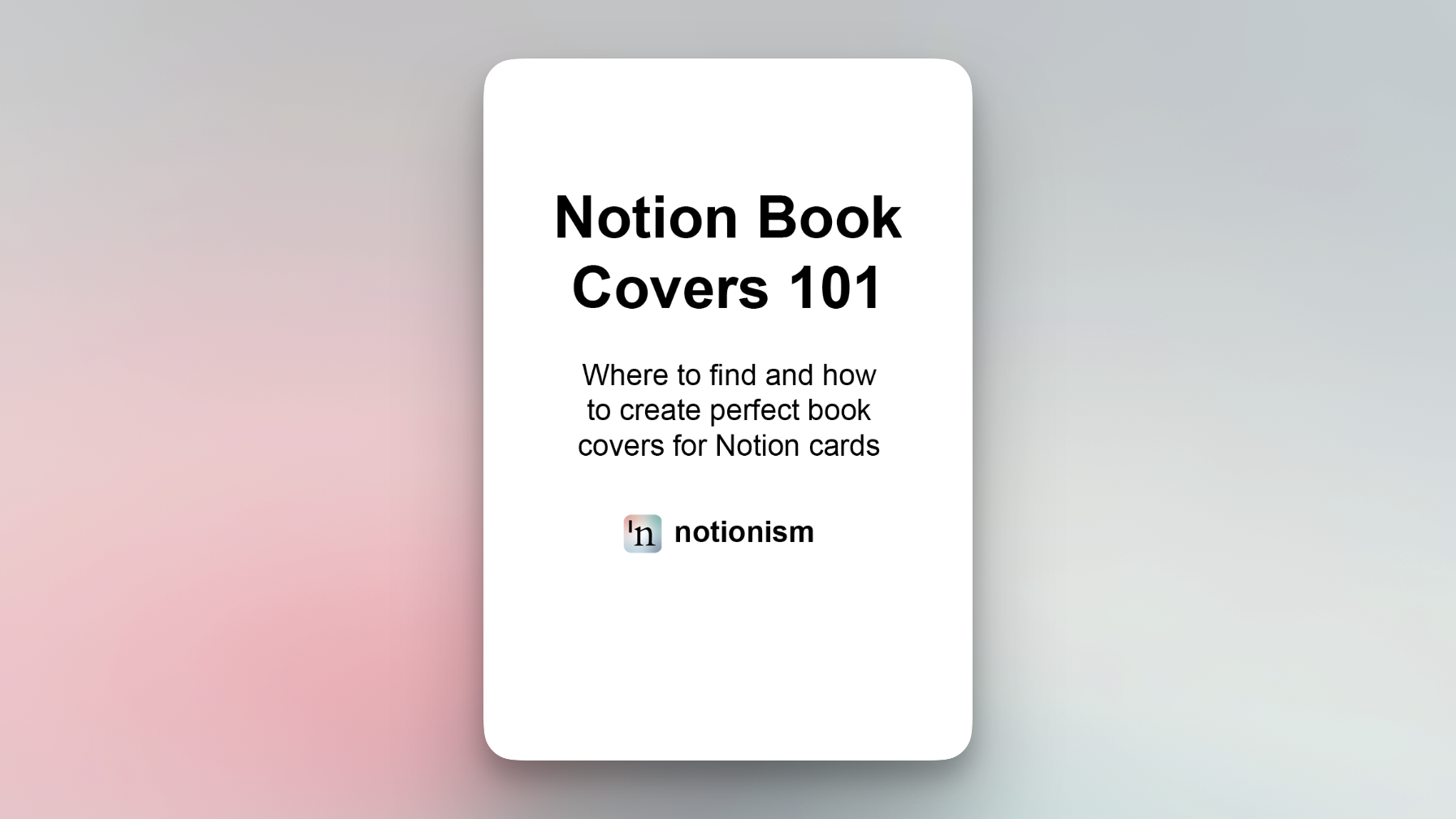 How to create a book cover for Notion
